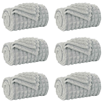 VidaXL tapis 6 pcs gris 200 x 150 cm polaire