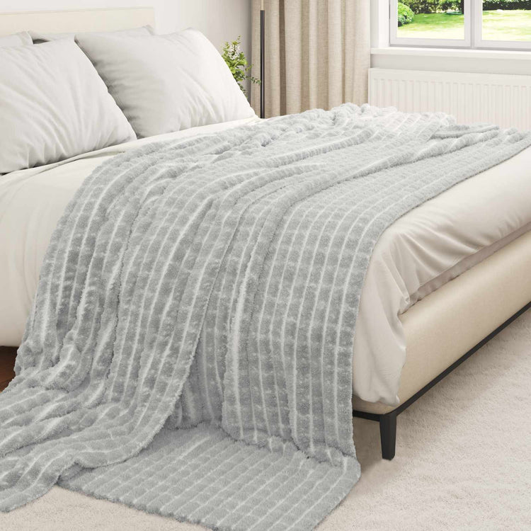 Vidaxl tapis 6 pcs gris 240 x 220 cm polaire