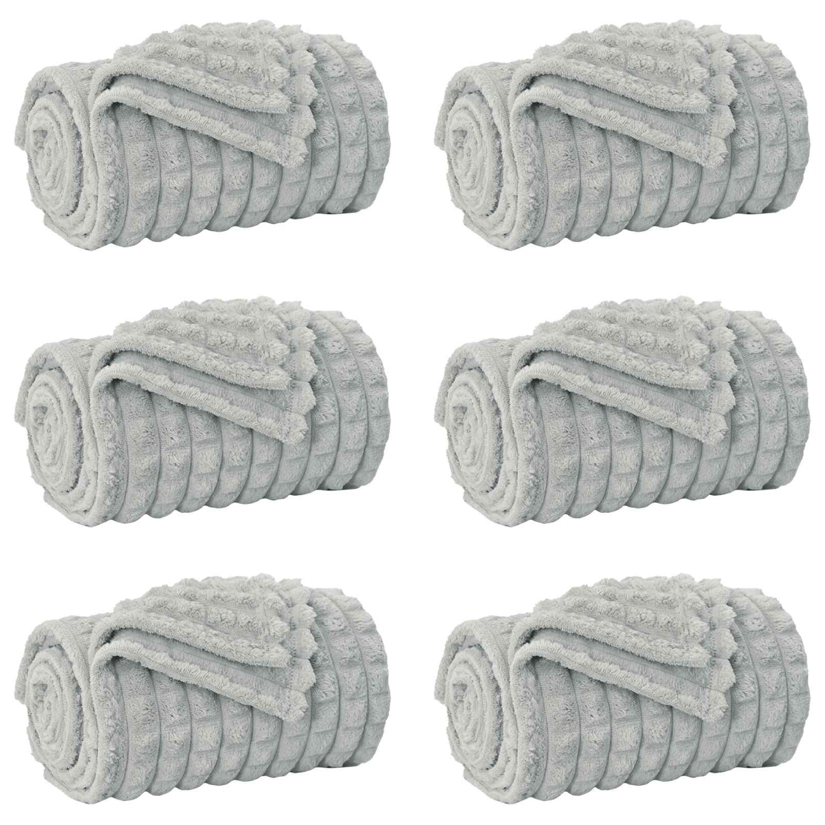 Vidaxl tapis 6 pcs gris 240 x 220 cm polaire