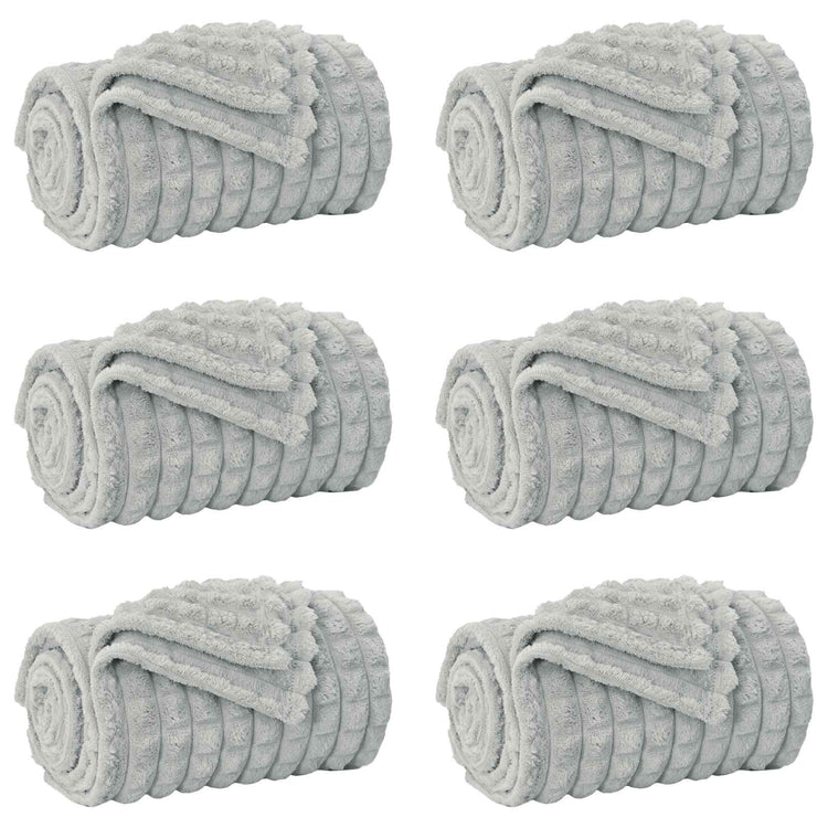 VidaXL tapis 6 pcs gris 270 x 240 cm polaire