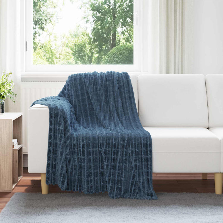 VidaXL tapis 6 pcs bleu marine 150 x 130 cm polaire