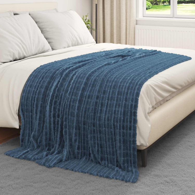 VidaXL tapis 6 pcs bleu marine 200 x 150 cm polaire