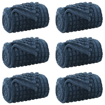 VidaXL tapis 6 pcs bleu marine 200 x 150 cm polaire