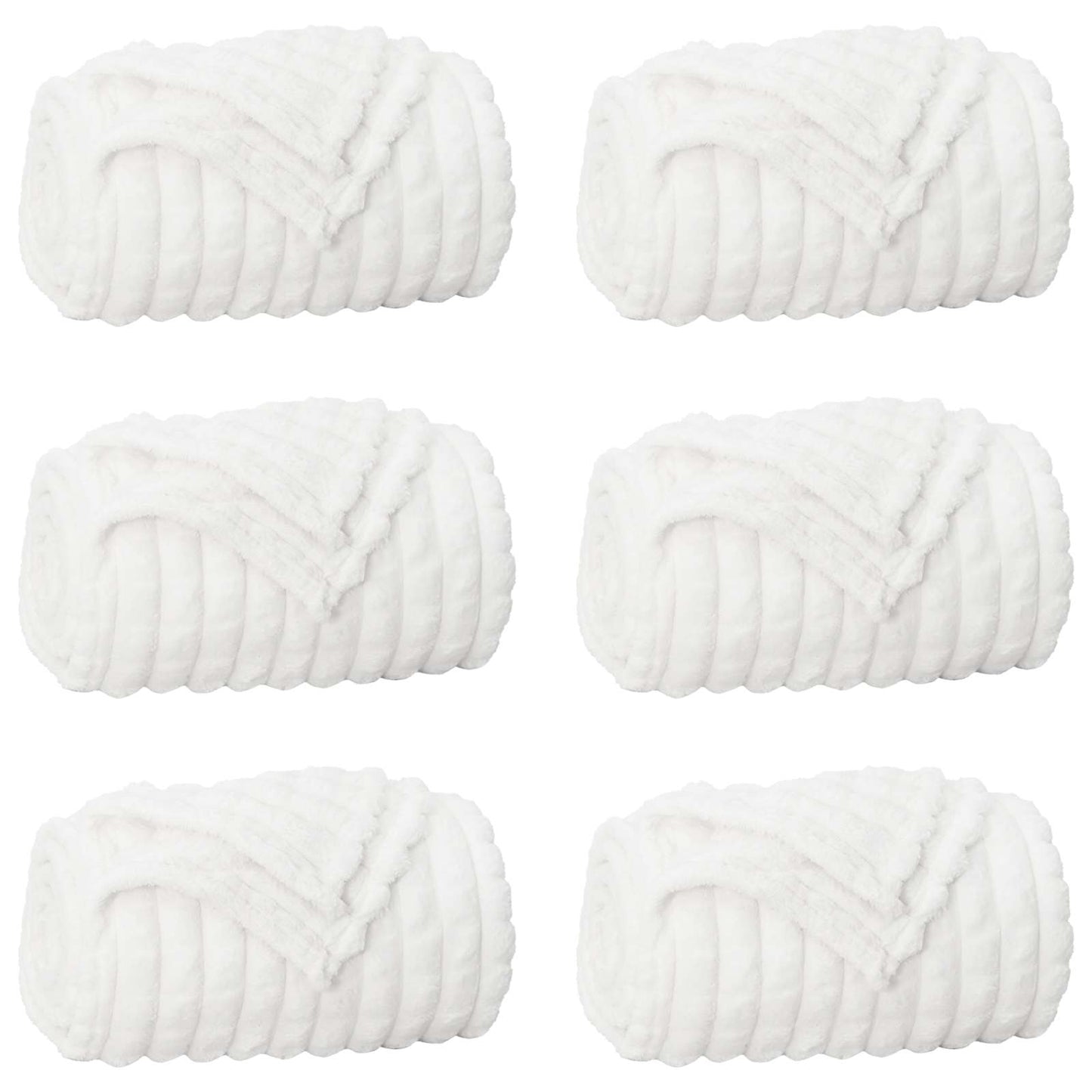 VidaXL tapis 6 pcs blanc 150 x 130 cm polaire