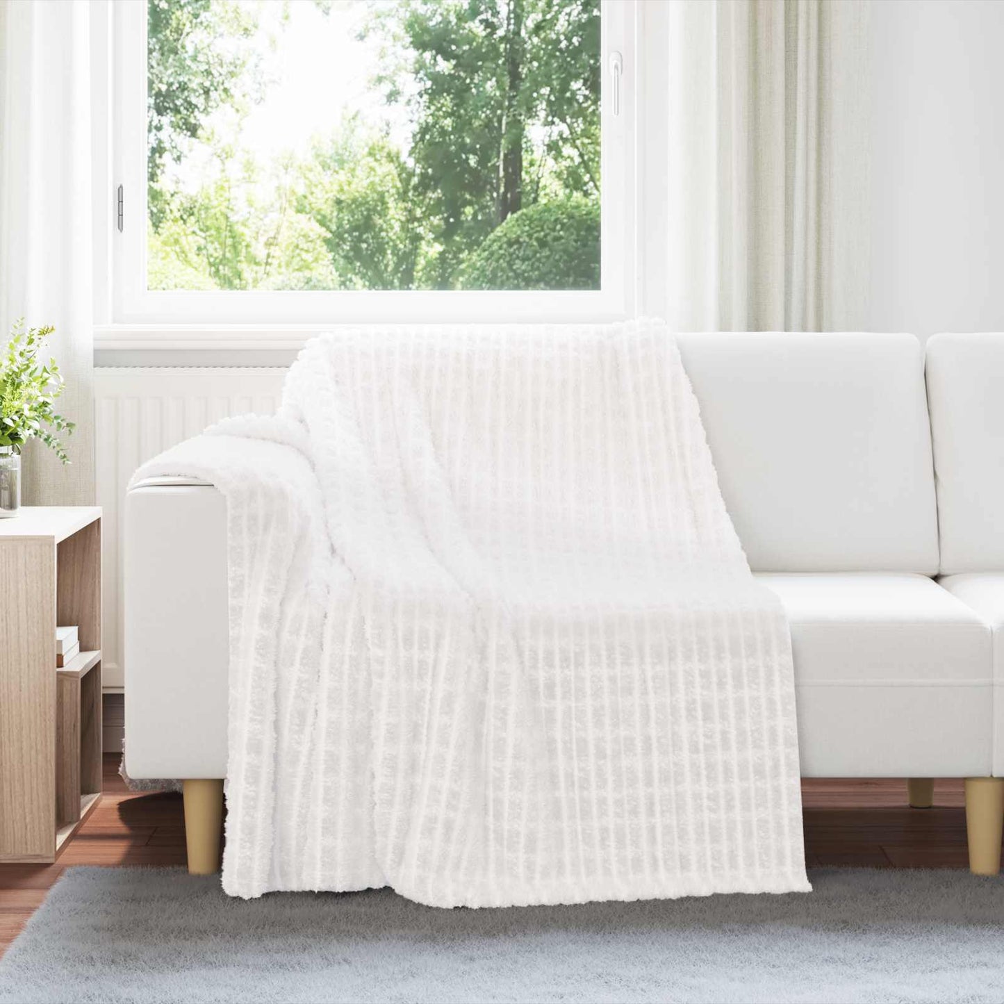 VidaXL tapis 6 pcs blanc 200 x 150 cm polaire
