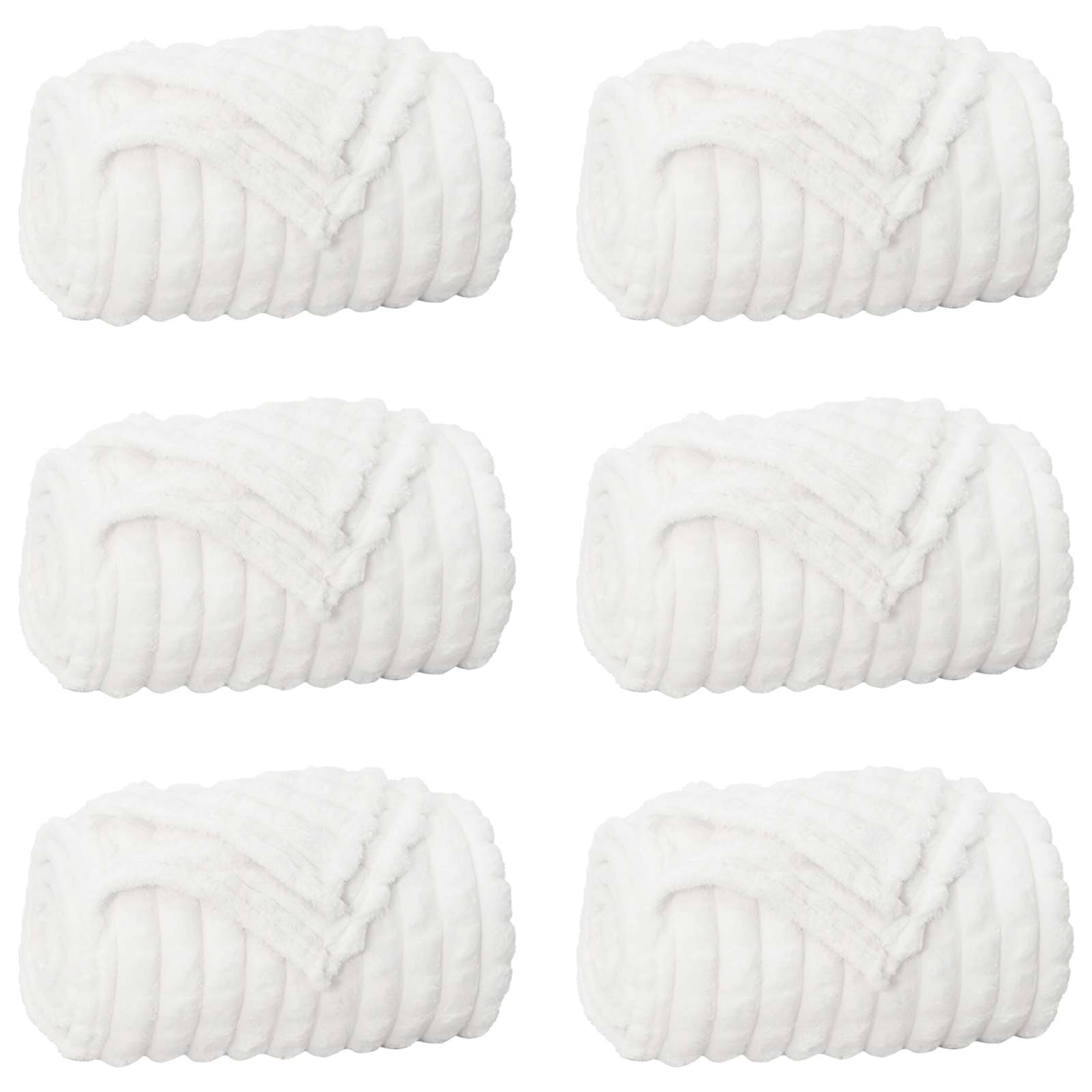 VidaXL tapis 6 pcs blanc 200 x 150 cm polaire