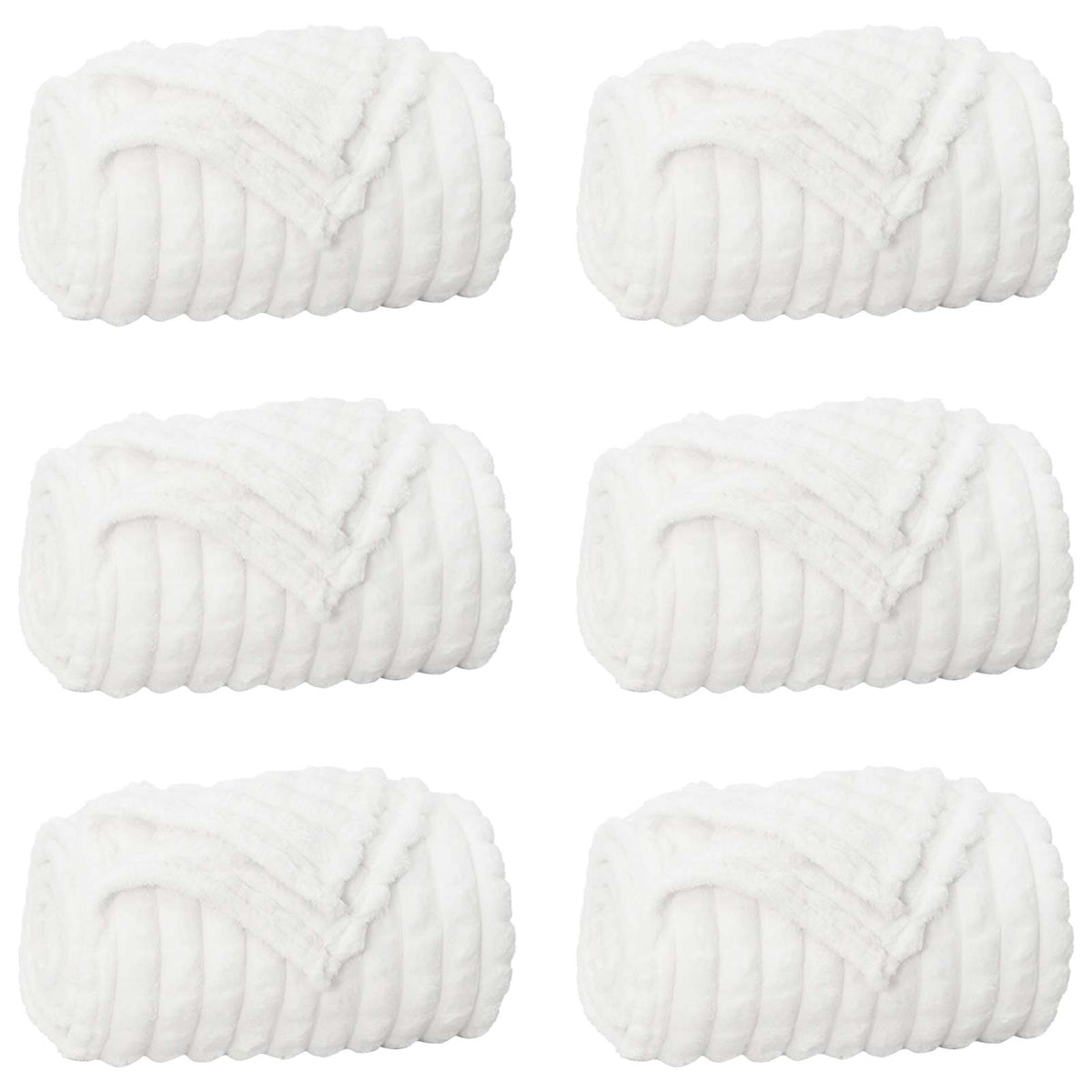 VidaXL tapis 6 pcs blanc 270 x 240 cm polaire