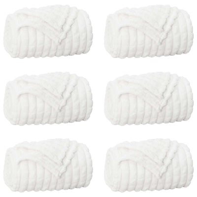 VidaXL tapis 6 pcs blanc 270 x 240 cm polaire