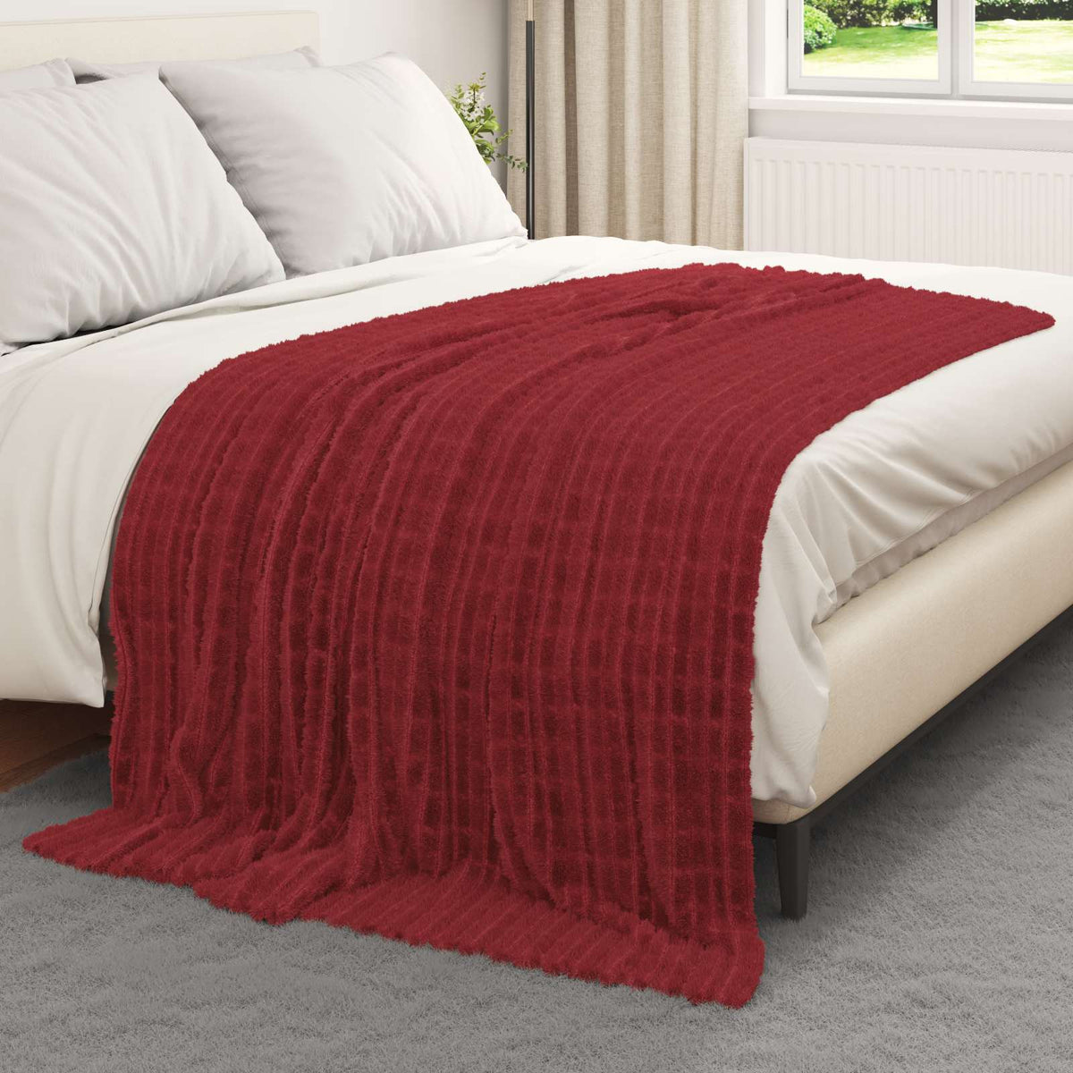 VidaXL tapis 6 pcs rouge bordeaux 200 x 150 cm polaire