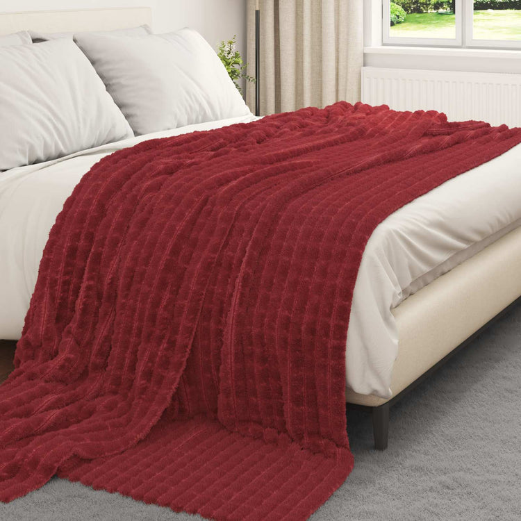 VidaXL tapis 6 pcs rouge bordeaux 240 x 220 cm polaire