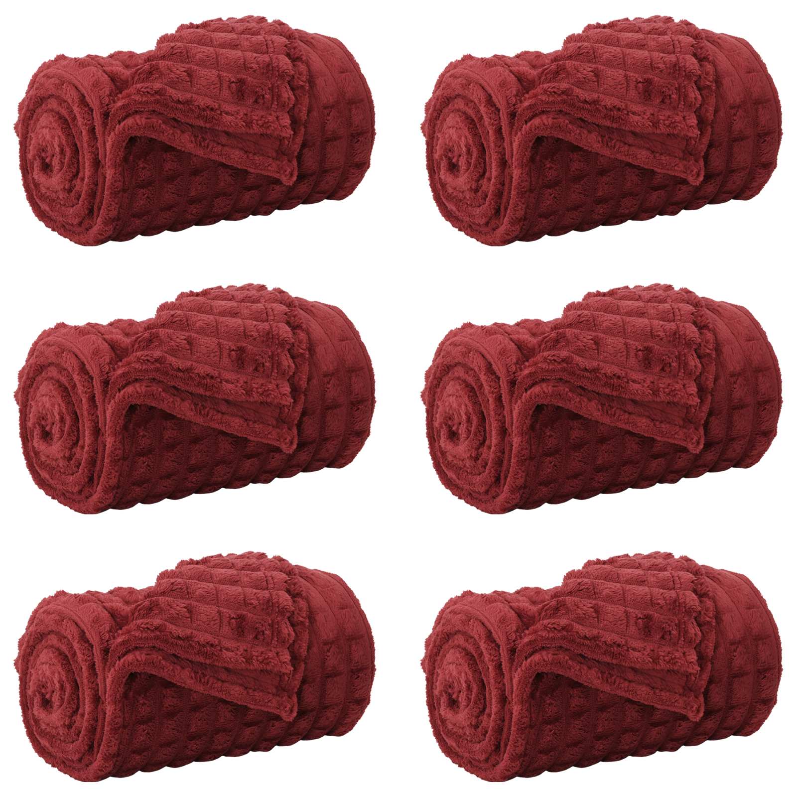 VidaXL tapis 6 pcs rouge bordeaux 270 x 240 cm polaire
