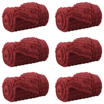VidaXL tapis 6 pcs rouge bordeaux 270 x 240 cm polaire