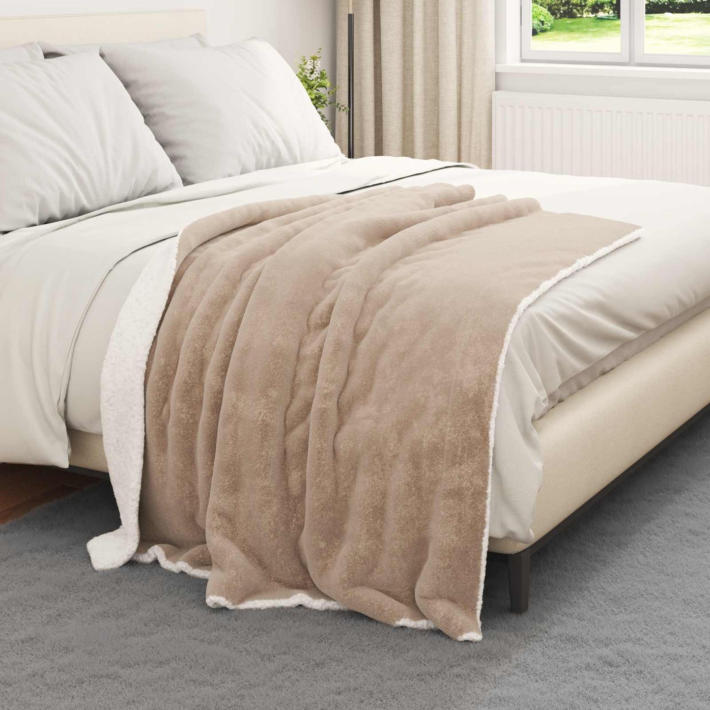 Vidaxl plaid camel 130 x 150 cm polaire