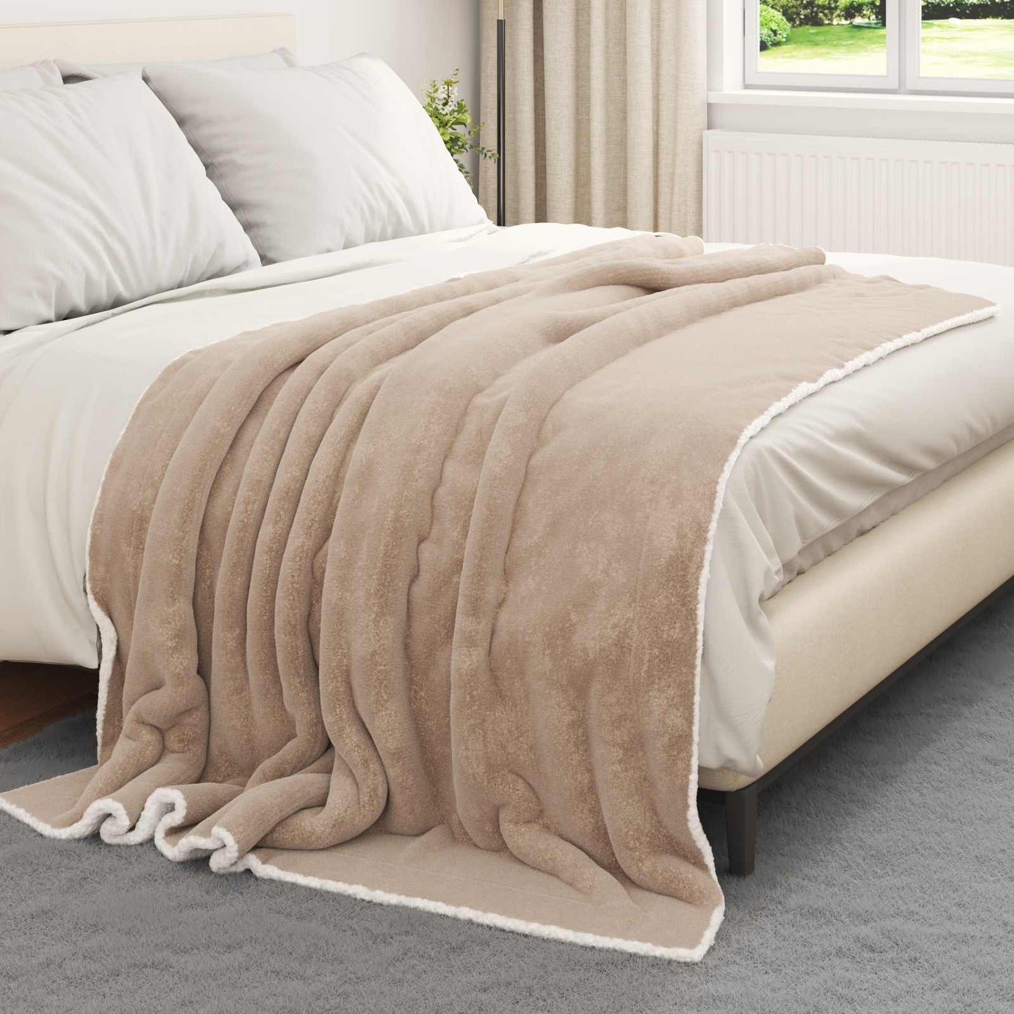 Vidaxl plaid camel 150 x 200 cm polaire