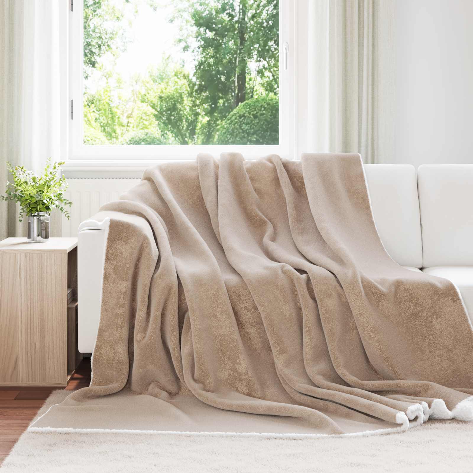 Vidaxx plaid camel 220 x 240 cm polaire