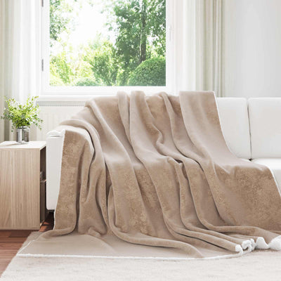 Vidaxl plaid camel 240 x 270 cm polaire