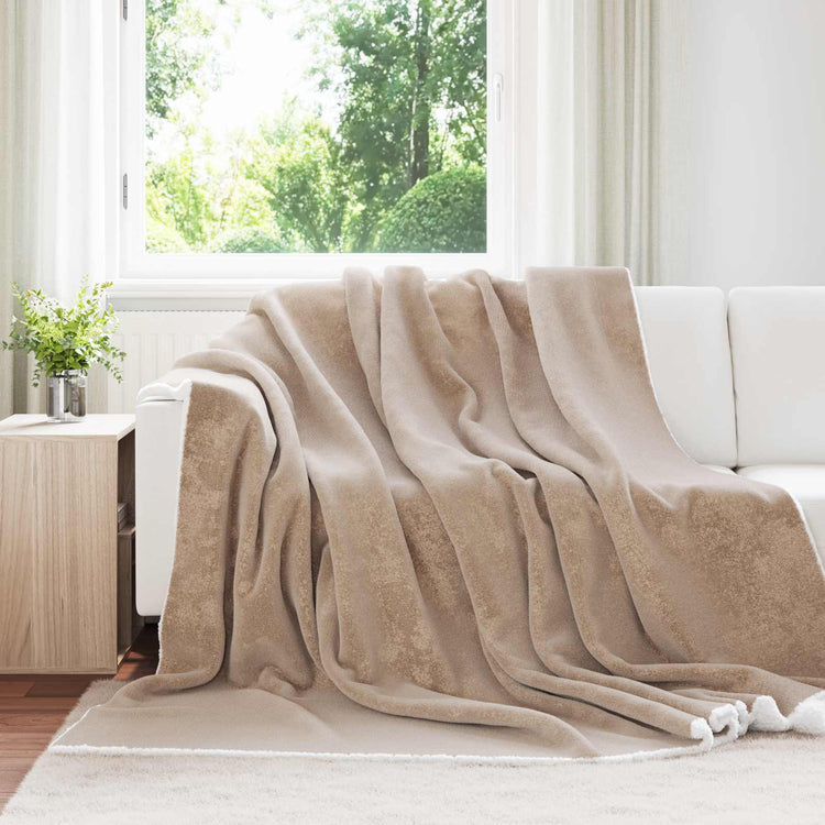 Vidaxl plaid camel 240 x 270 cm polaire