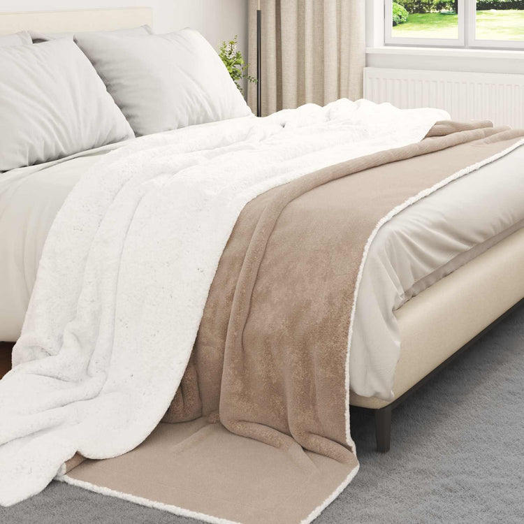 Vidaxl plaid camel 240 x 270 cm polaire