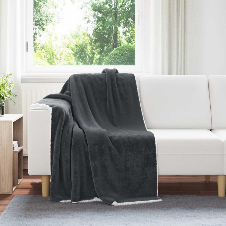 Vidaxl plaid gris foncé 130 x 150 cm polaire