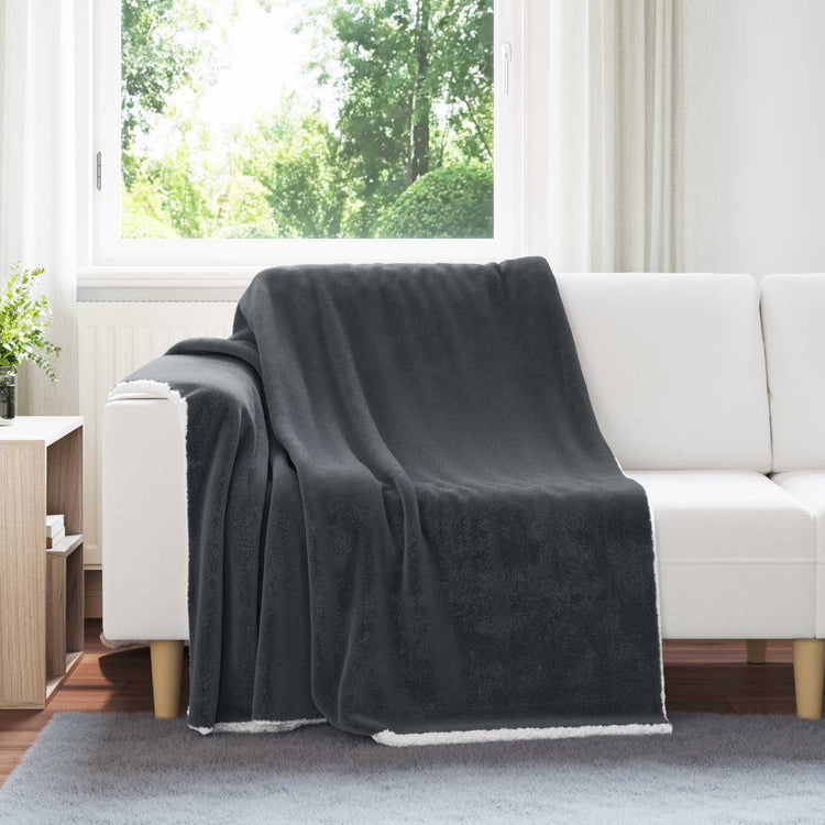 Vidaxl plaid gris foncé 150 x 200 cm polaire