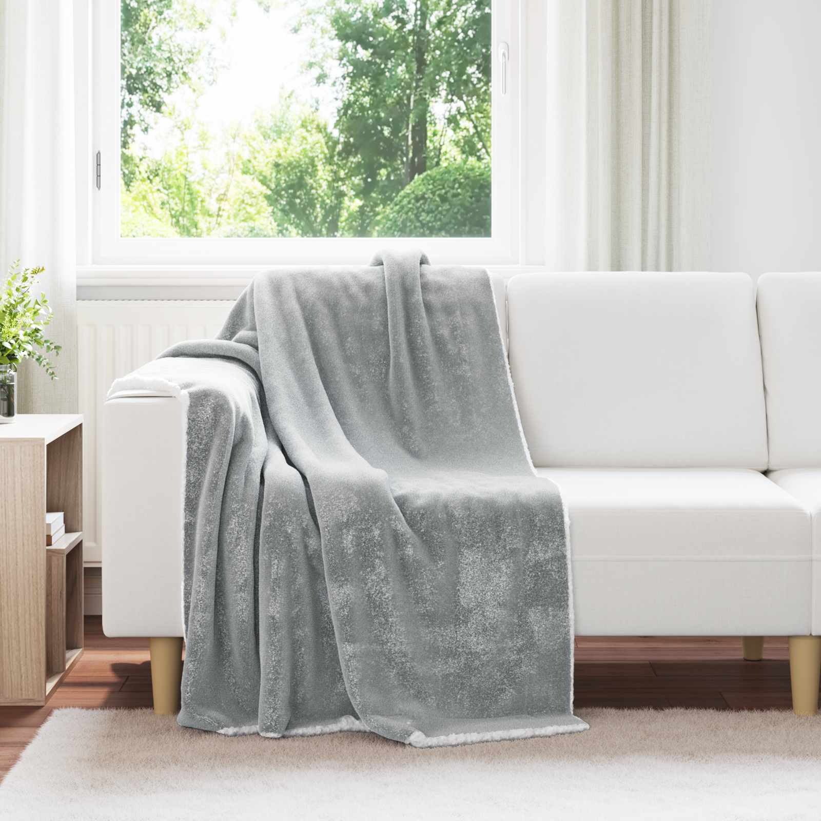 Vidaxx plaid gris 130 x 150 cm polaire
