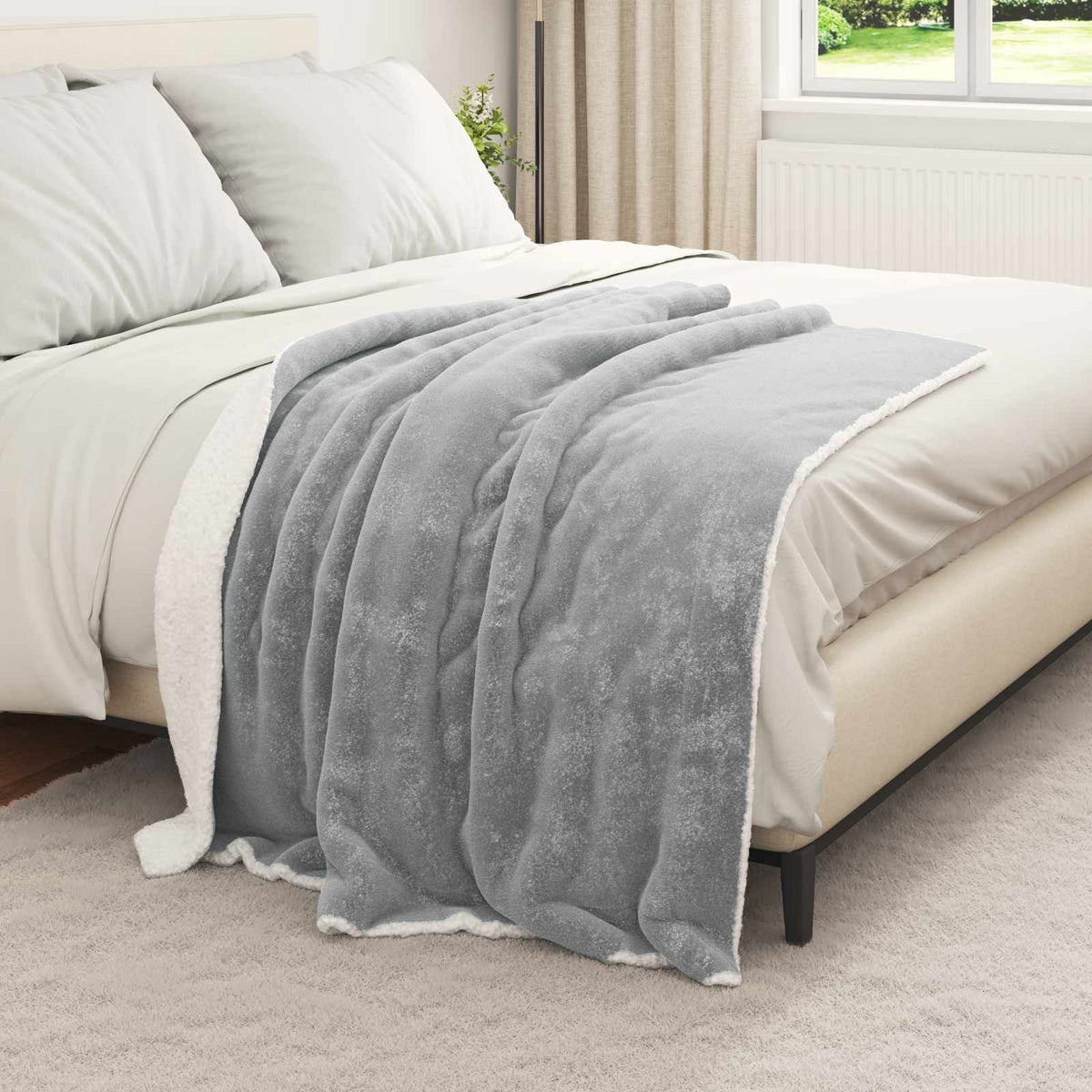 Vidaxx plaid gris 130 x 150 cm polaire