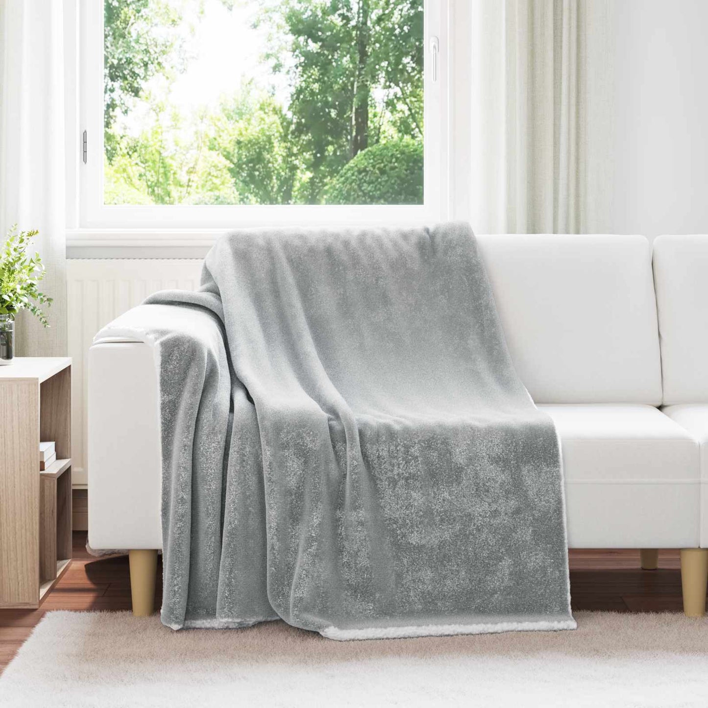 Vidaxl plaid gris 150 x 200 cm polaire