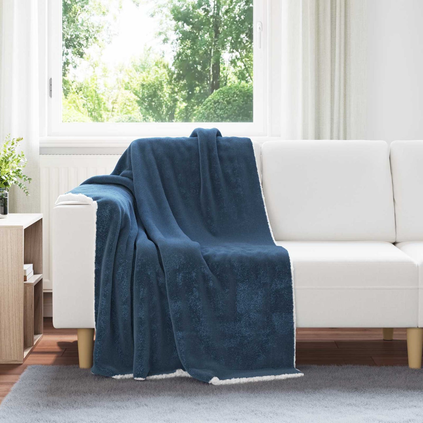 Vidaxx plaid bleu marine 130 x 150 cm polaire