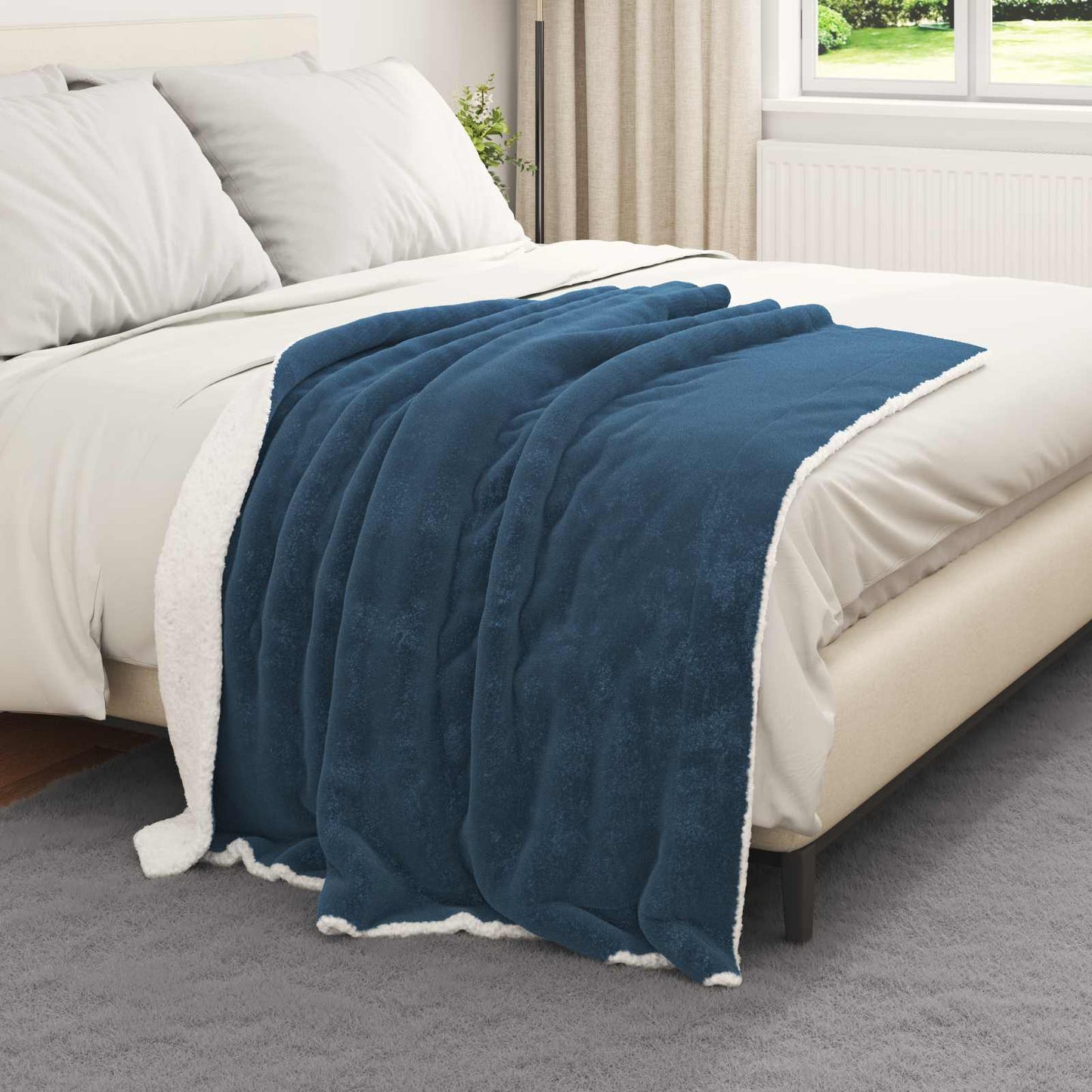 Vidaxx plaid bleu marine 130 x 150 cm polaire