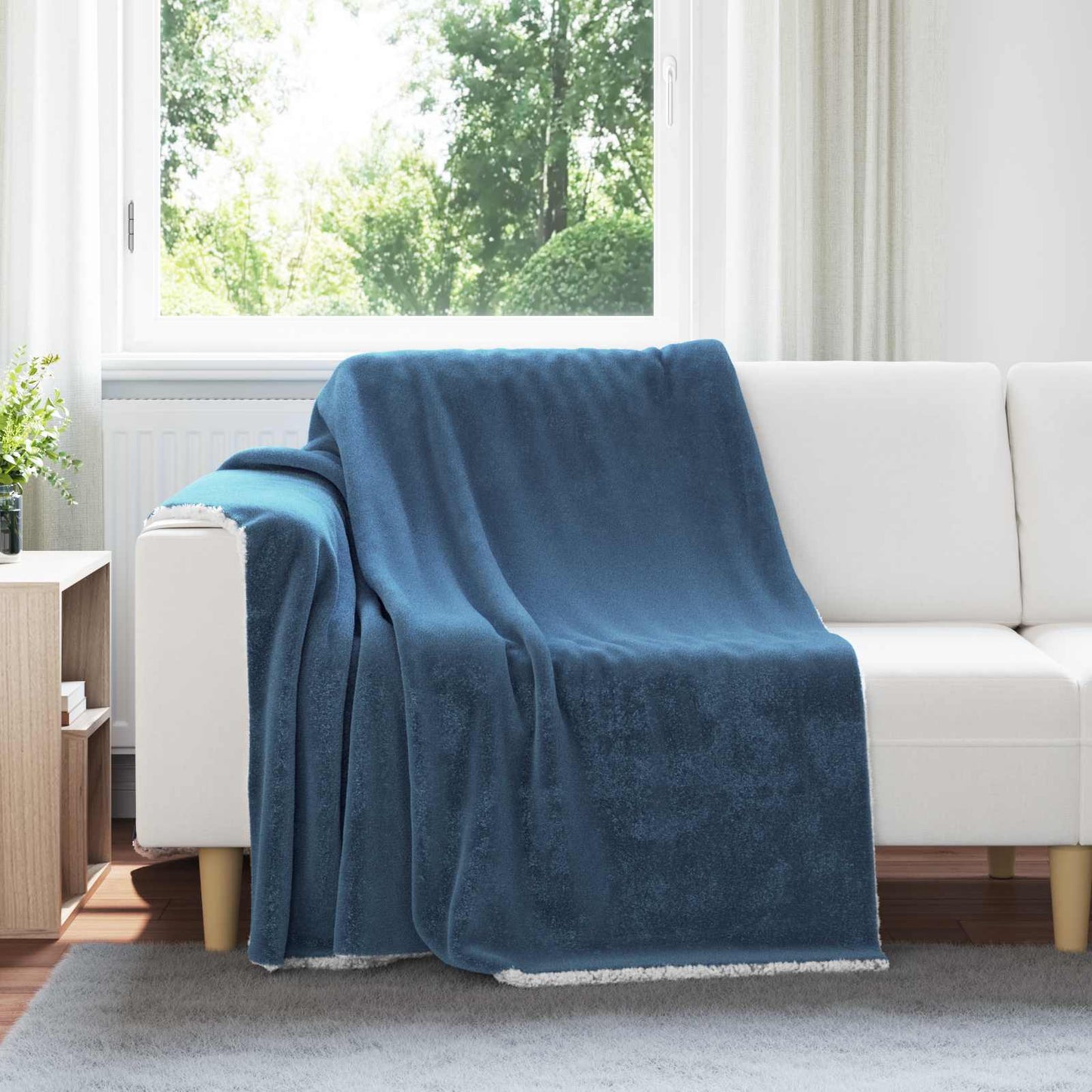 Vidaxx plaid bleu marine 150 x 200 cm polaire