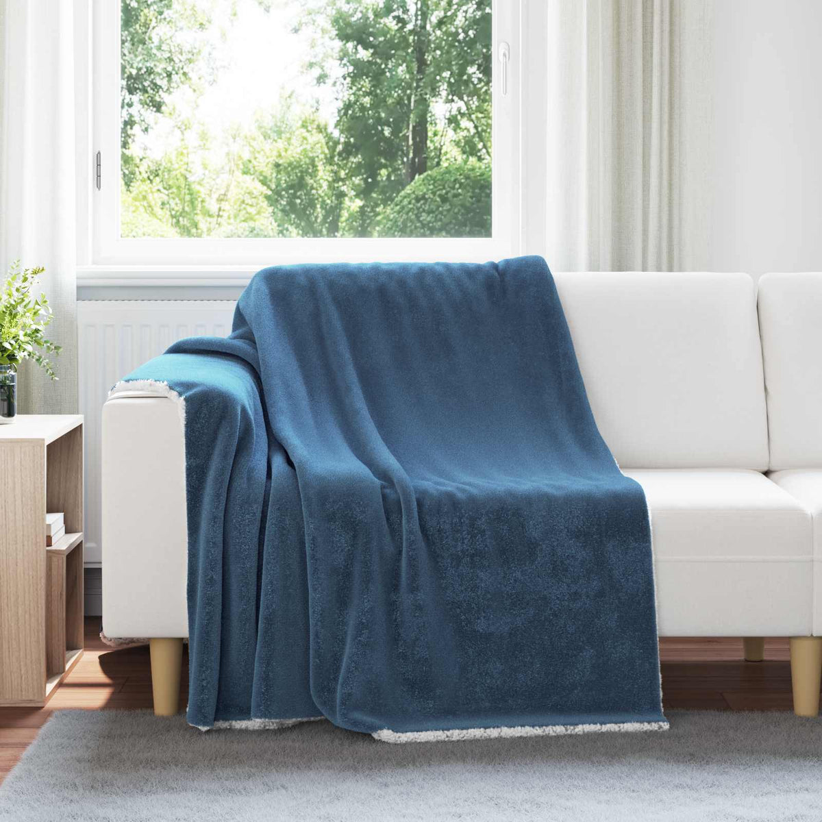 Vidaxx plaid bleu marine 150 x 200 cm polaire