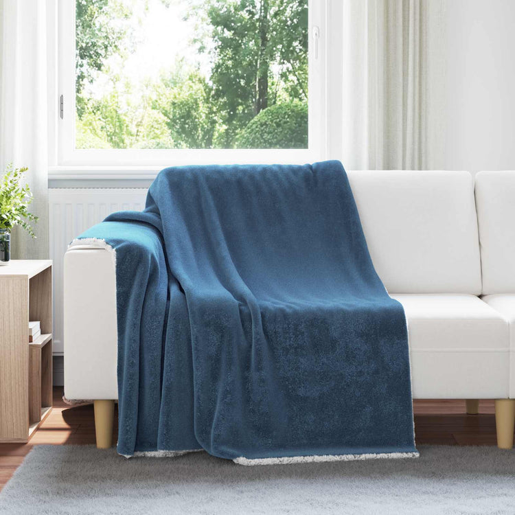 Vidaxx plaid bleu marine 150 x 200 cm polaire