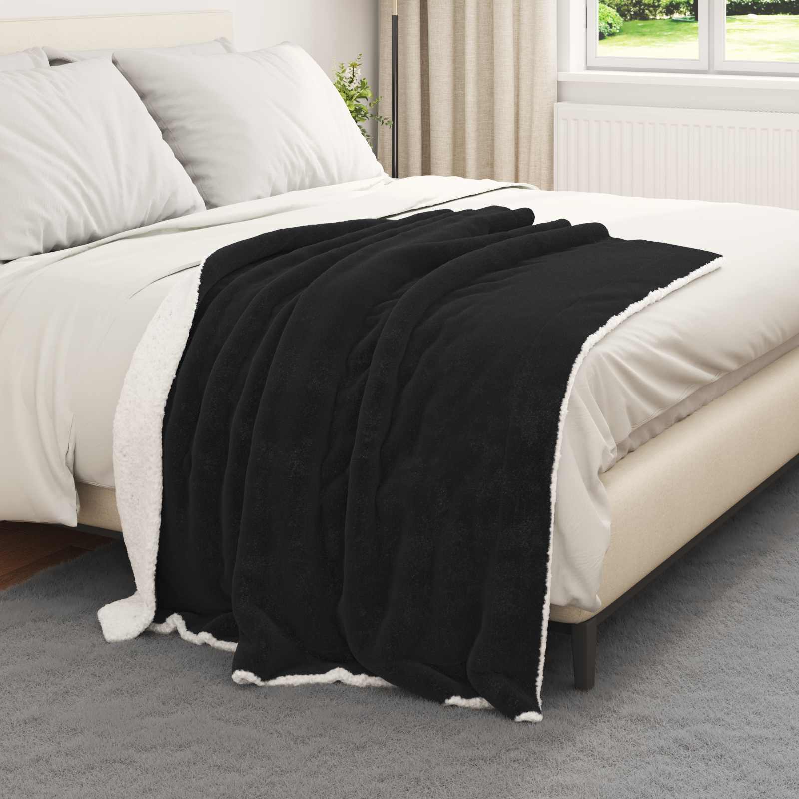 Vidaxx plaid noir 130 x 150 cm polaire