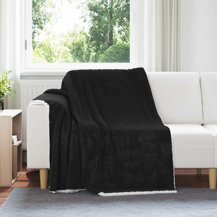 Vidaxx plaid noir 150 x 200 cm polaire