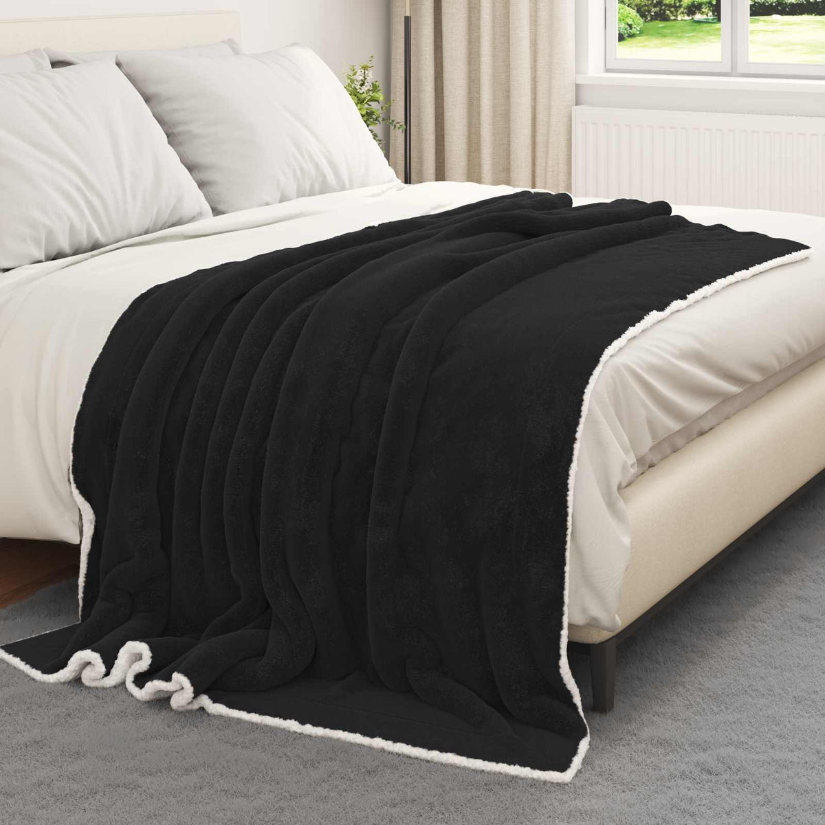 Vidaxx plaid noir 150 x 200 cm polaire