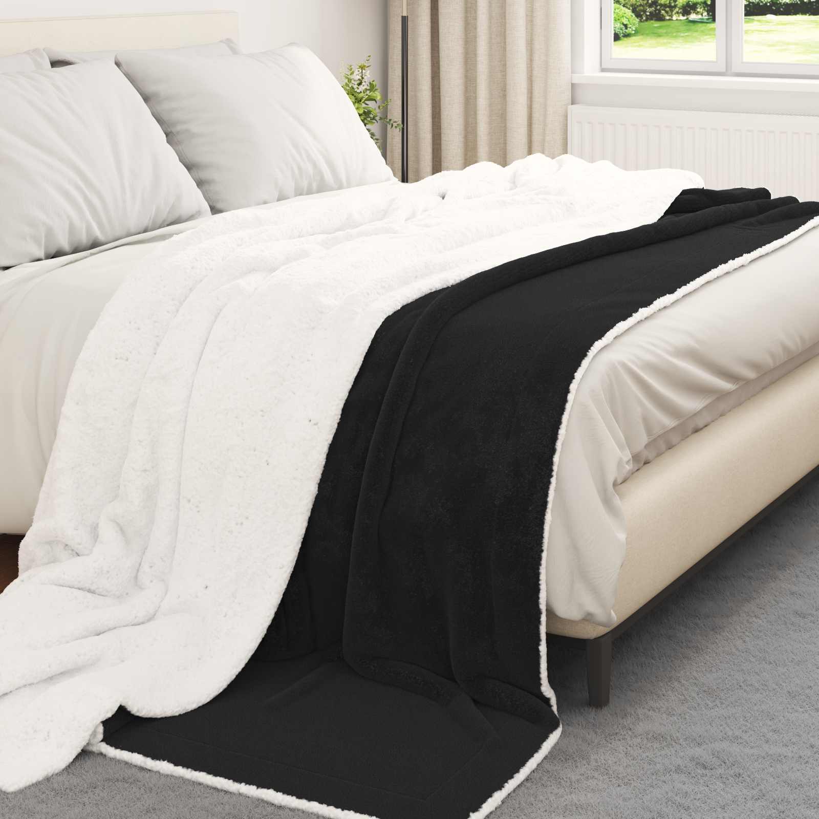 Vidaxx plaid noir 240 x 270 cm polaire