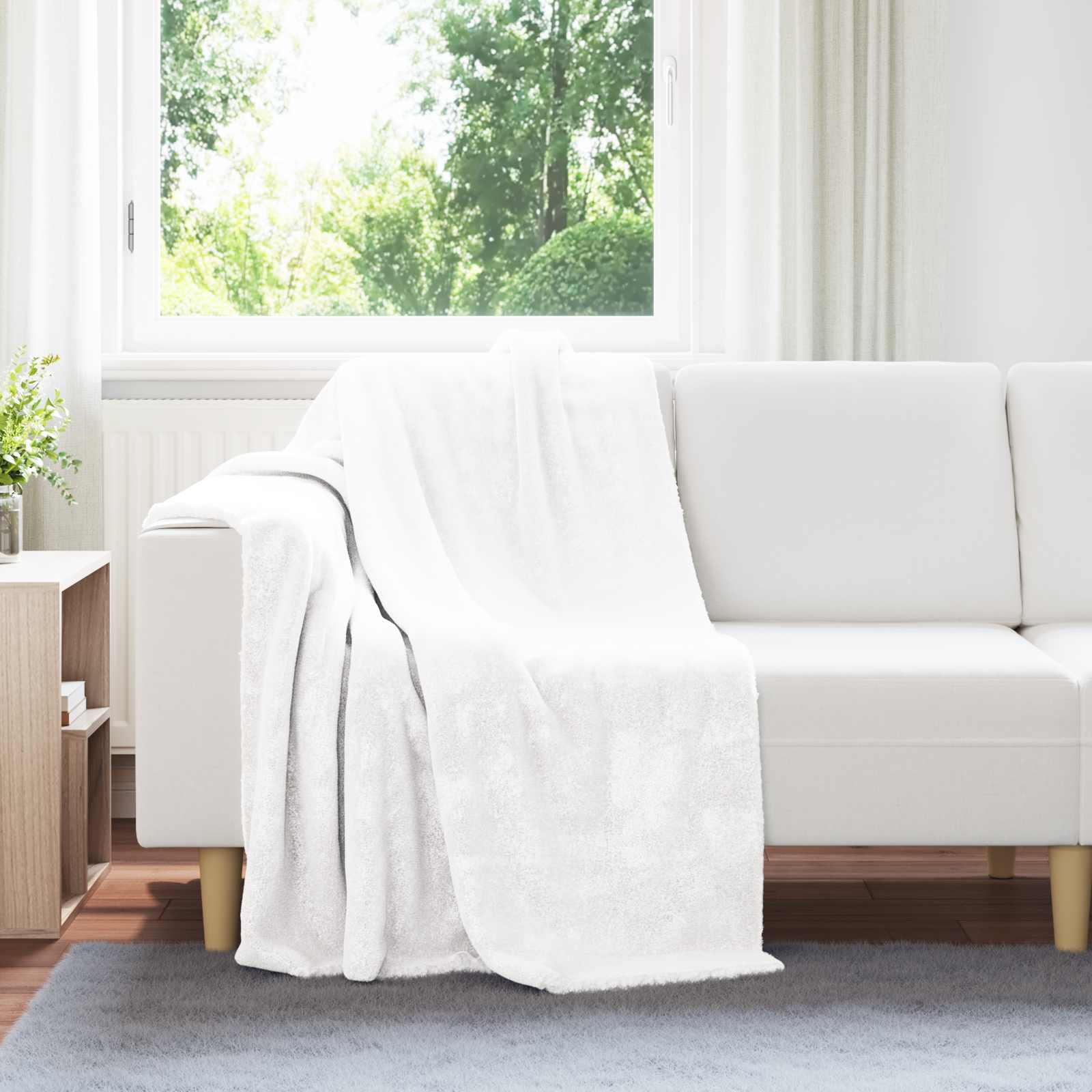 Vidaxx plaid blanc 130 x 150 cm polaire
