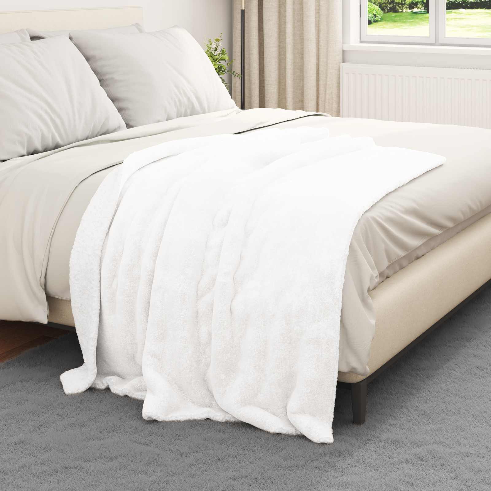 Vidaxx plaid blanc 130 x 150 cm polaire