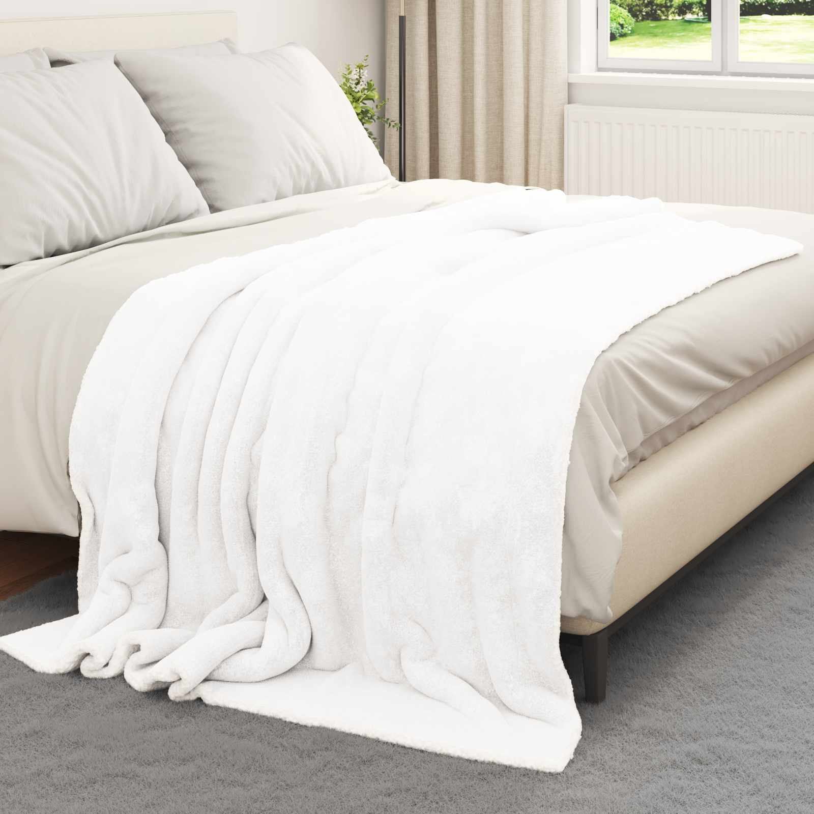 Vidaxx plaid blanc 150 x 200 cm polaire