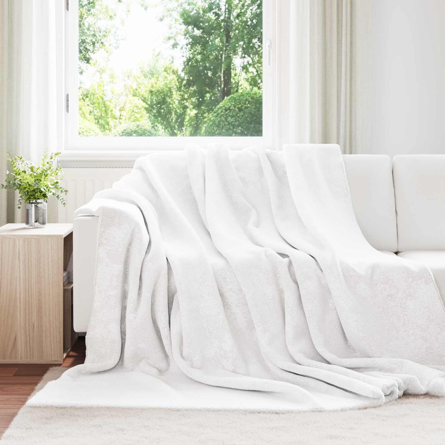 Vidaxx plaid blanc 220 x 240 cm polaire