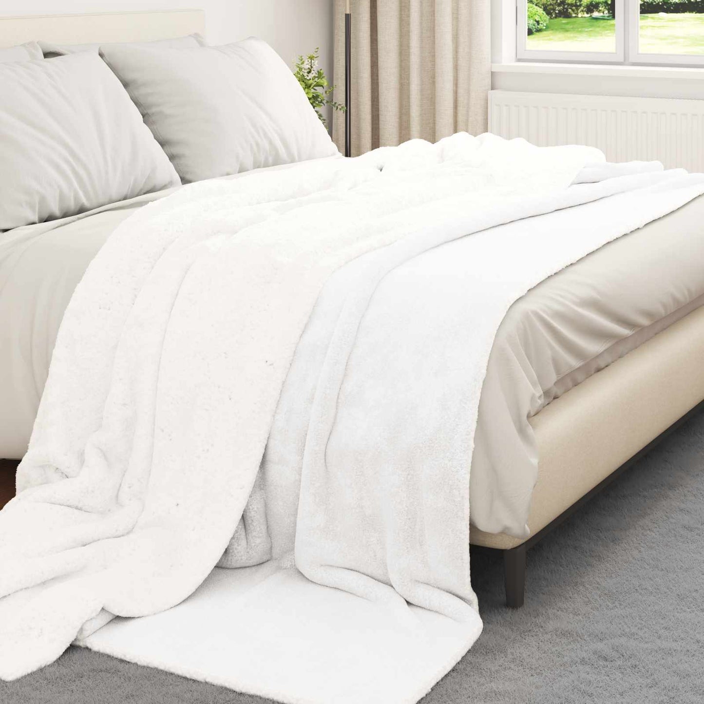 Vidaxx plaid blanc 220 x 240 cm polaire