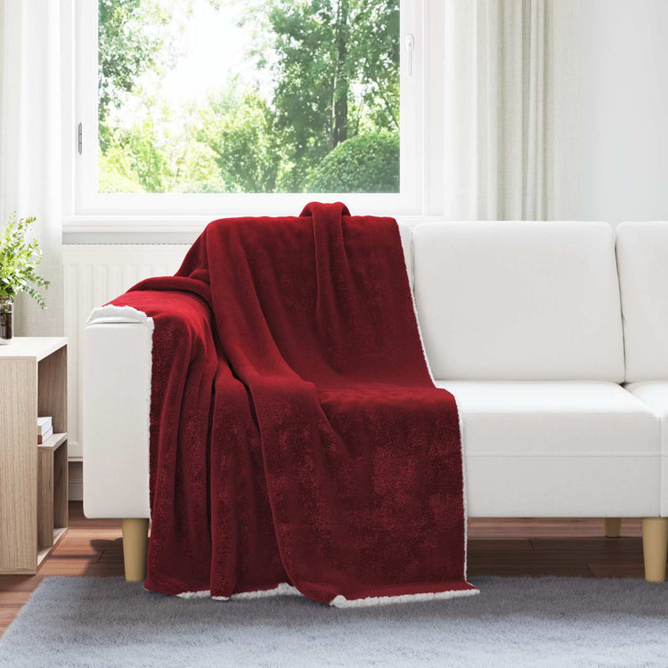 Vidaxx plaid rouge bordeaux 130 x 150 cm polaire