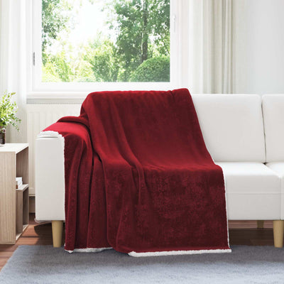 Vidaxx plaid rouge bordeaux 150 x 200 cm polaire
