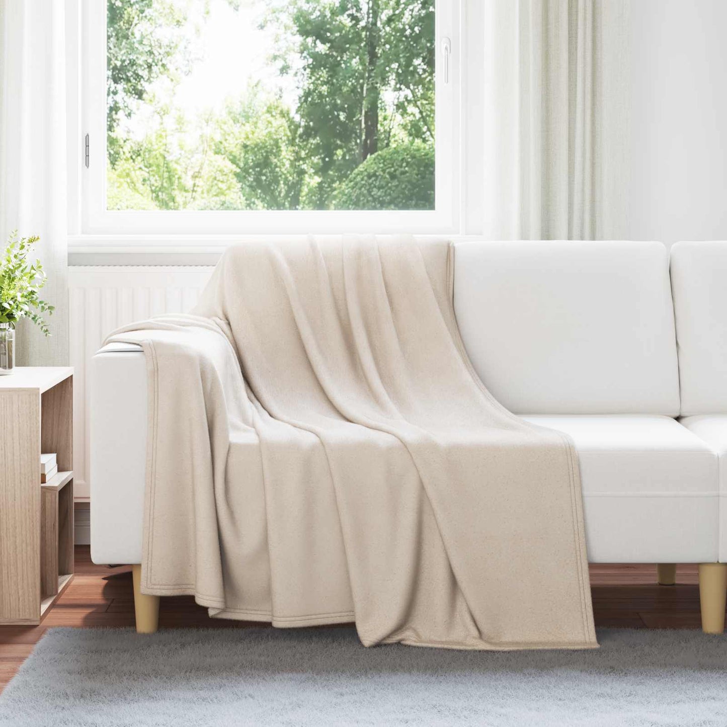 Vidaxl plaid beige 200 x 150 cm polaire