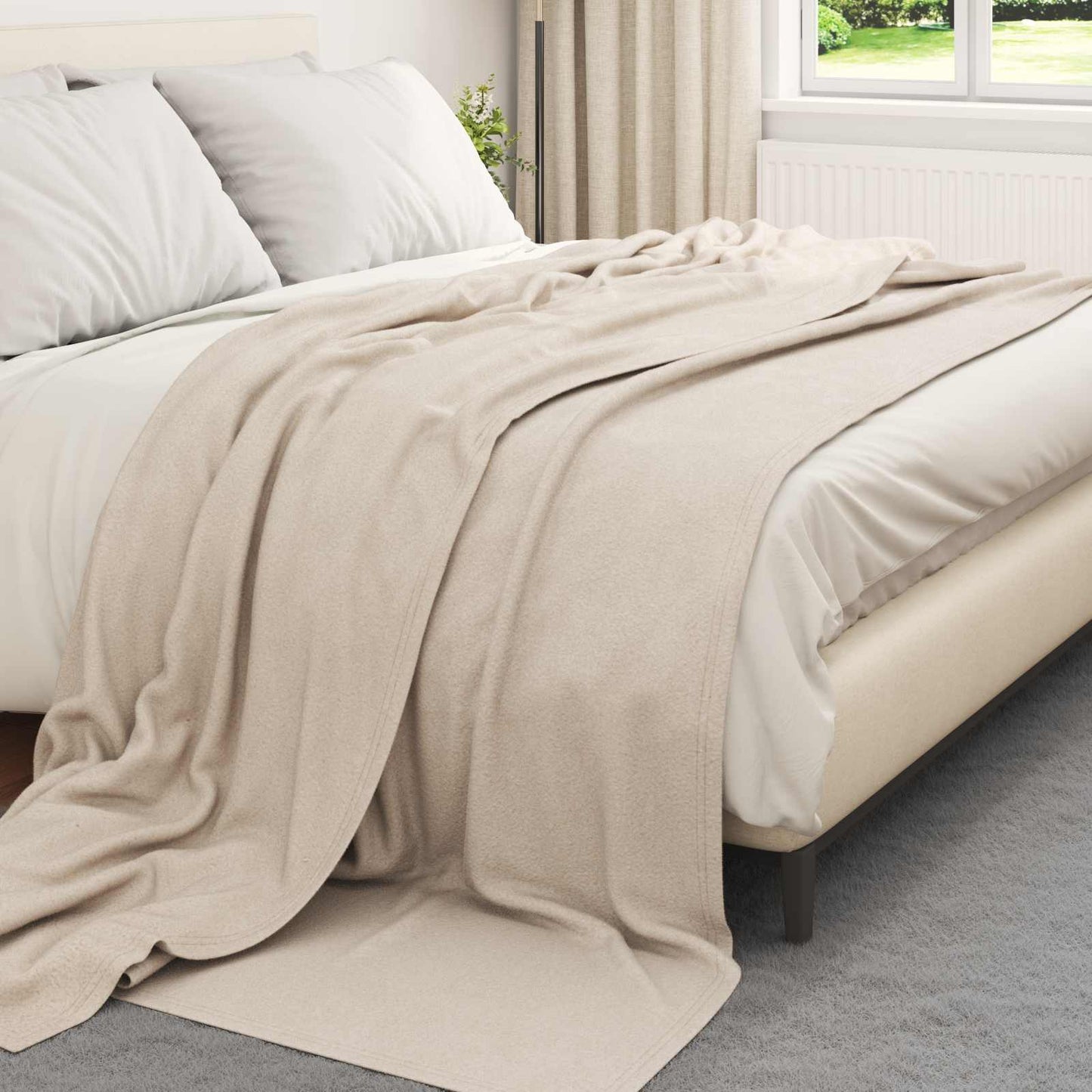 Vidaxl plaid beige 270 x 240 cm polaire