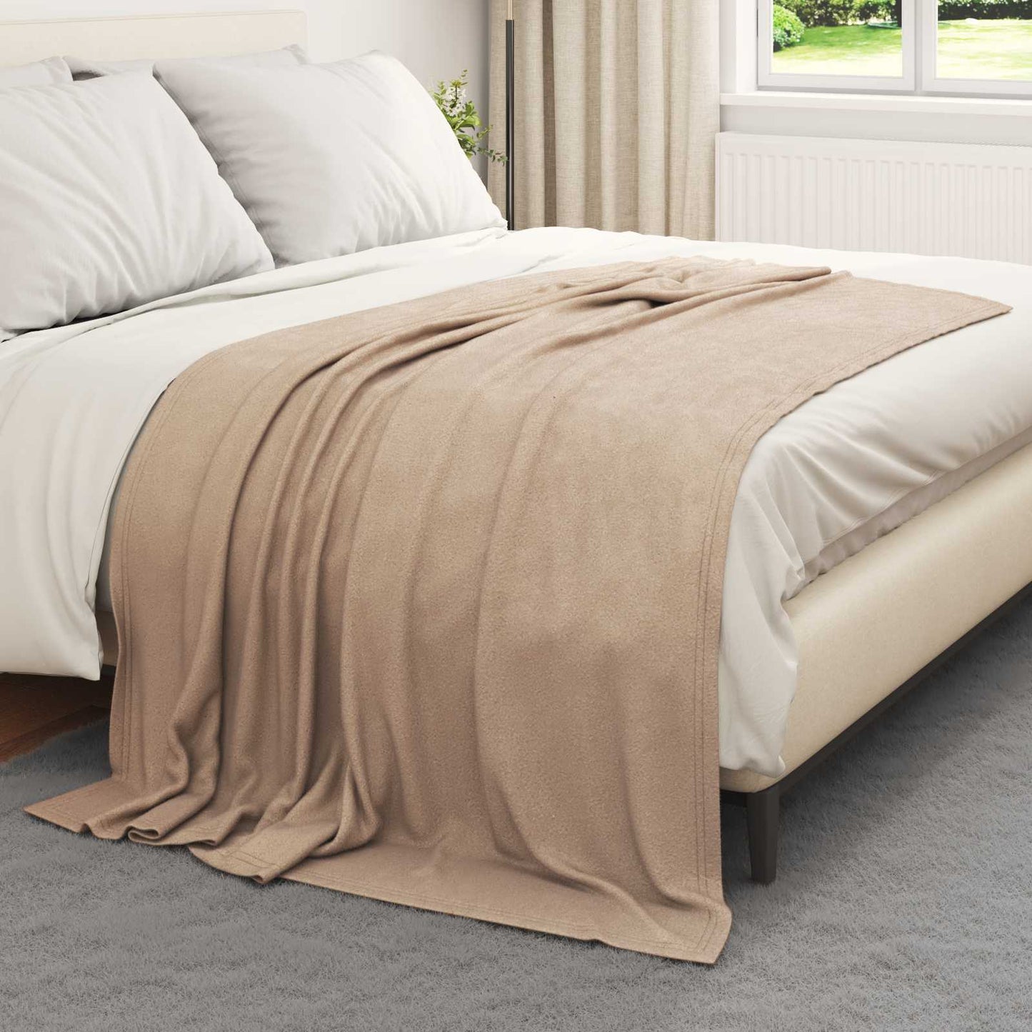 Vidaxl plaid camel 200 x 150 cm polaire
