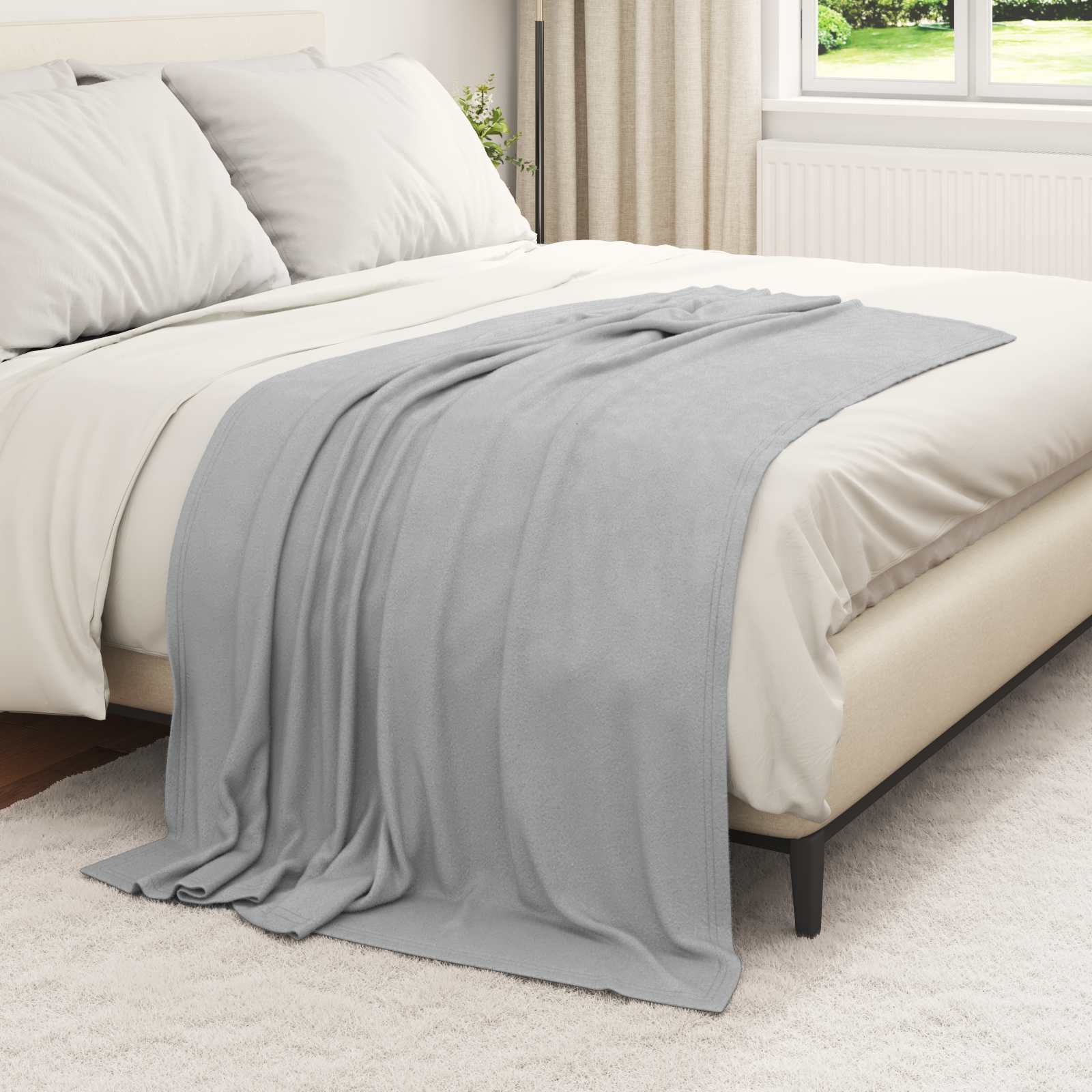 Vidaxx plaid gris 170 x 130 cm polaire