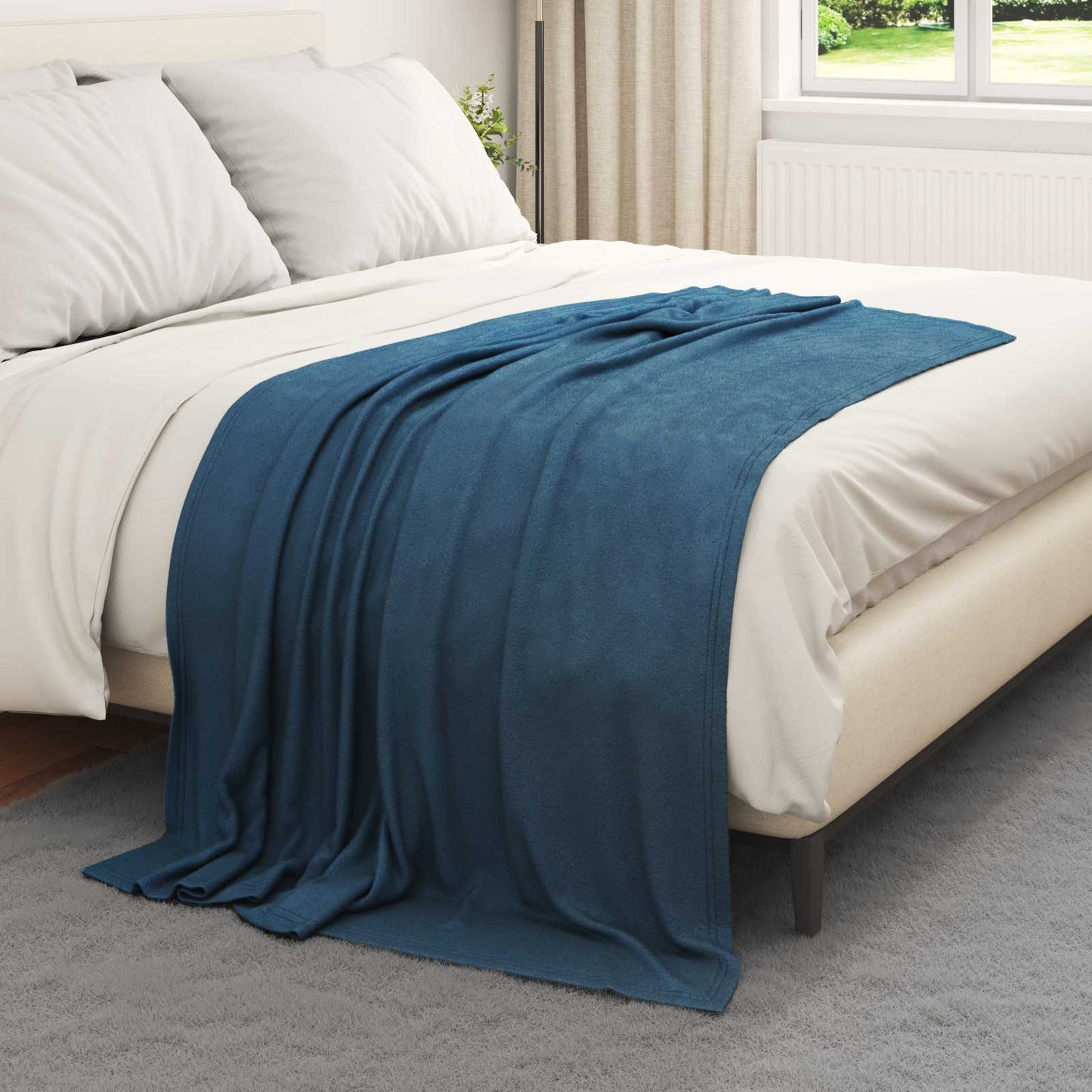 Vidaxx plaid bleu marine 170 x 130 cm polaire