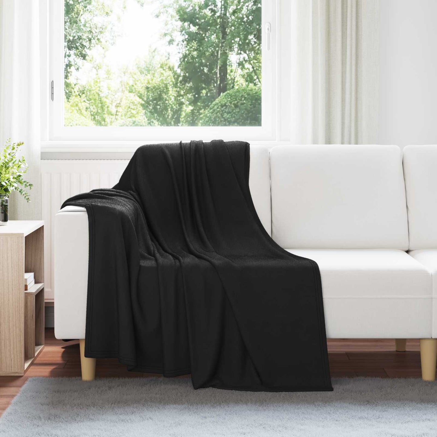 Vidaxx plaid noir 170 x 130 cm polaire