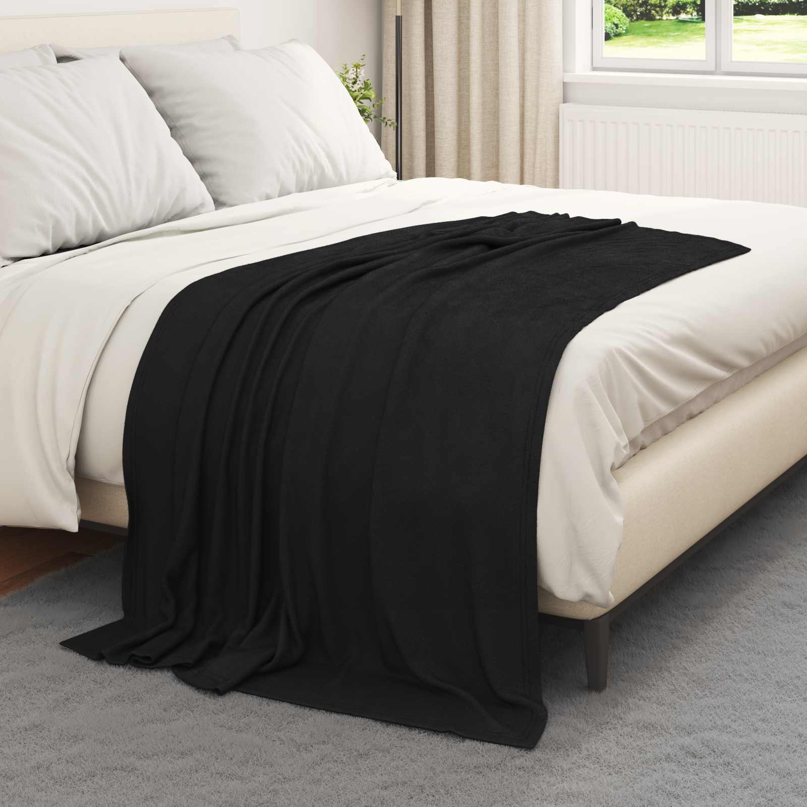 Vidaxx plaid noir 170 x 130 cm polaire